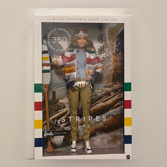 Barbie 350 Years of Adventure Hudson Bay Canada HBC Stripes Limited Edition - Picture 6 of 8